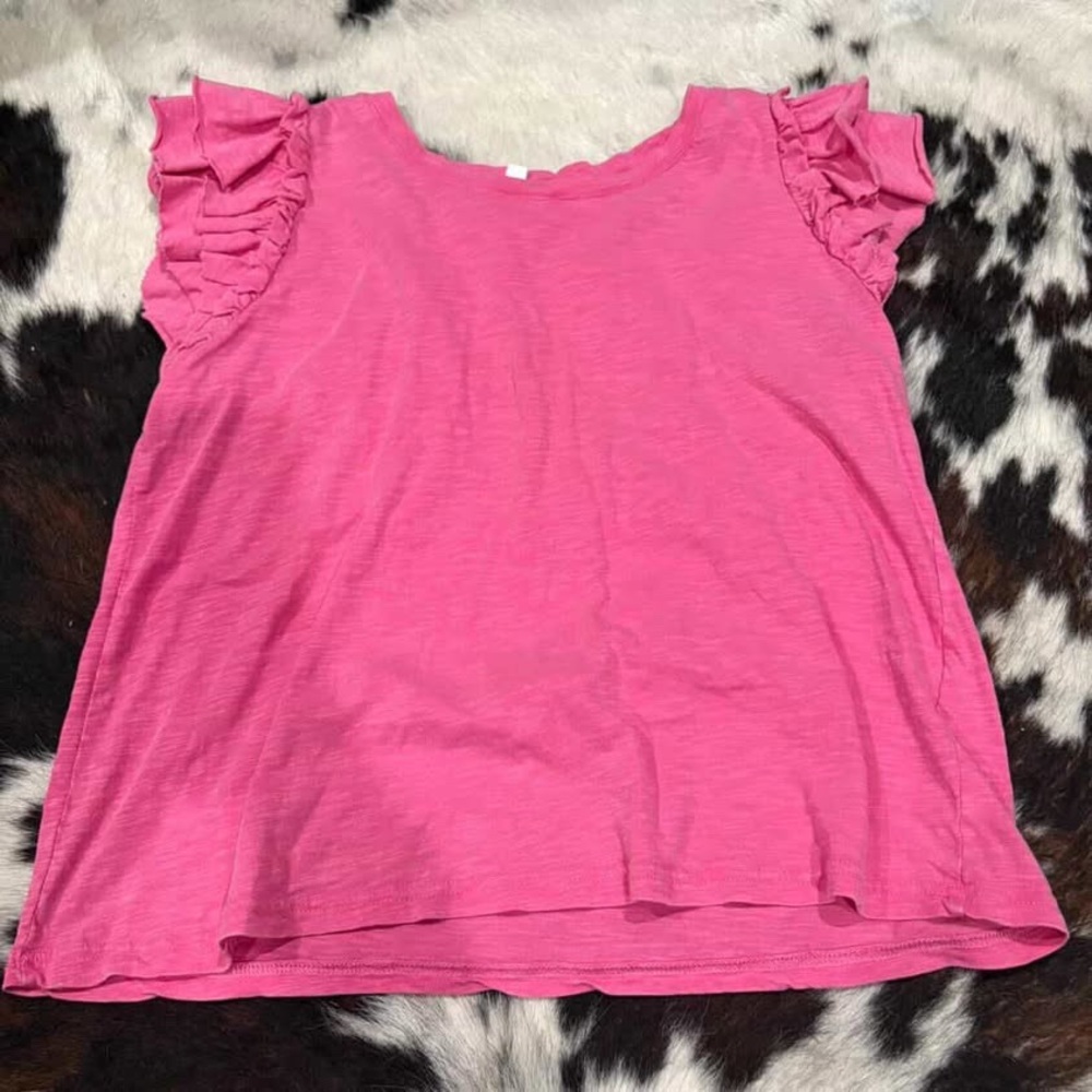 GRuffle Sleeve Top - Pink